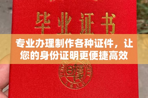 丽水专业办理制作各种证件，让您的身份证明更便捷高效